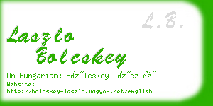 laszlo bolcskey business card